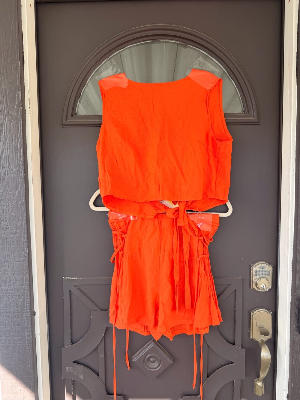 Unlisted Bright Orange Tie-Back Romper